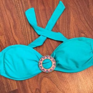 Teal Bandeaux Bathing Suit Top